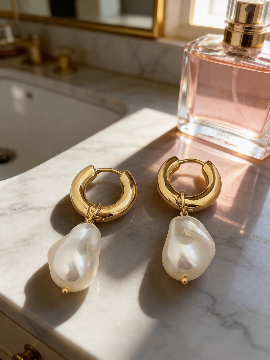 Sol Pearl Hoops