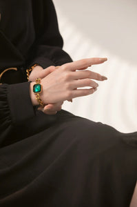 EMERALD CUBAN BRACELET