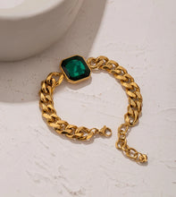 Load image into Gallery viewer, EMERALD CUBAN BRACELET
