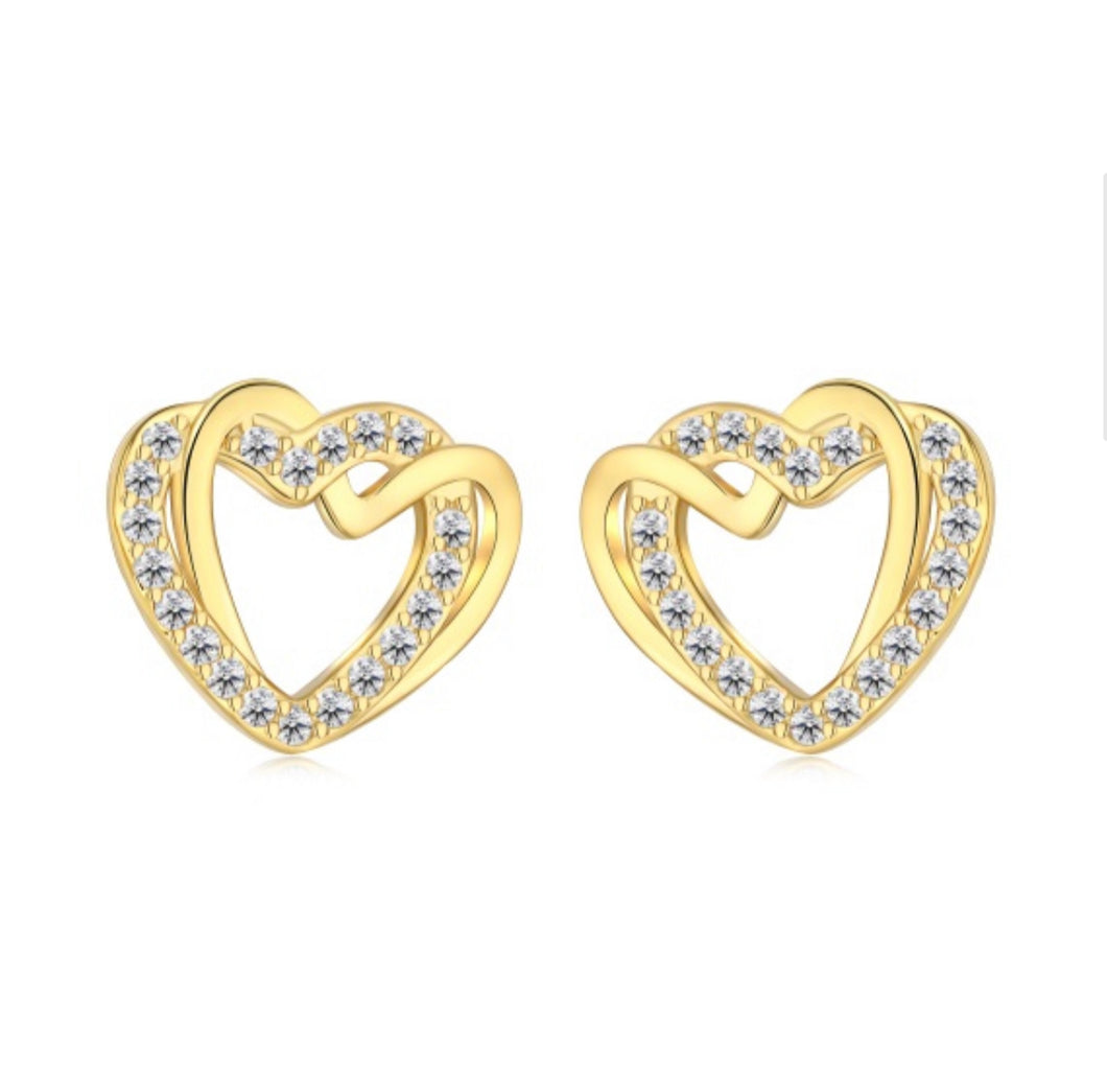 DUAL HEART STUDS